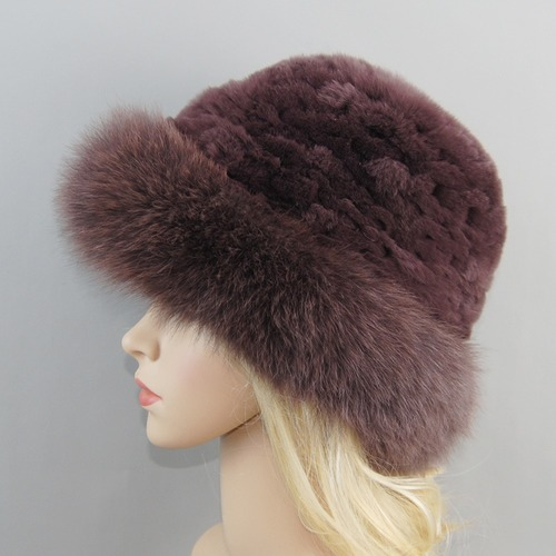 Women Beanies Solid Rabbit Fur Caps Fashion Real Fur Hat Winter Luxury Knitted