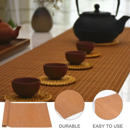 Table Runner Dining Pads Natural Bamboo Placemat Heat-Resistant Tea Mat 100x40cm
