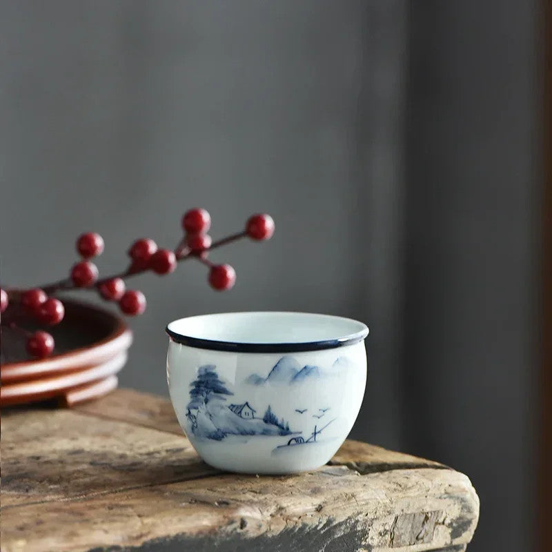 110ml Chinese Ceramic Handpainted Tea Bowl Master Meditation Cup kungfu Teaware