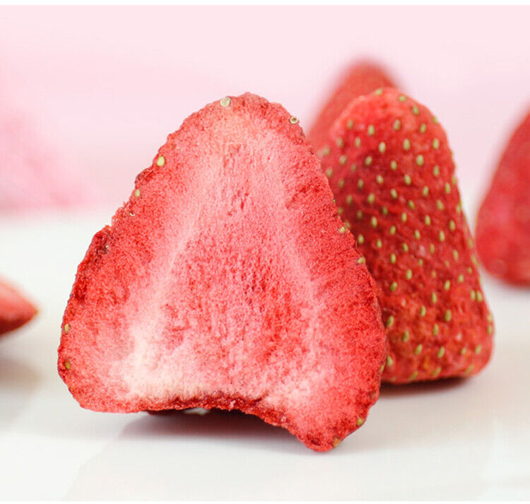 Strawberry Freeze Dried Fruits Snacks Chunkscally Processes Bake Material Cake