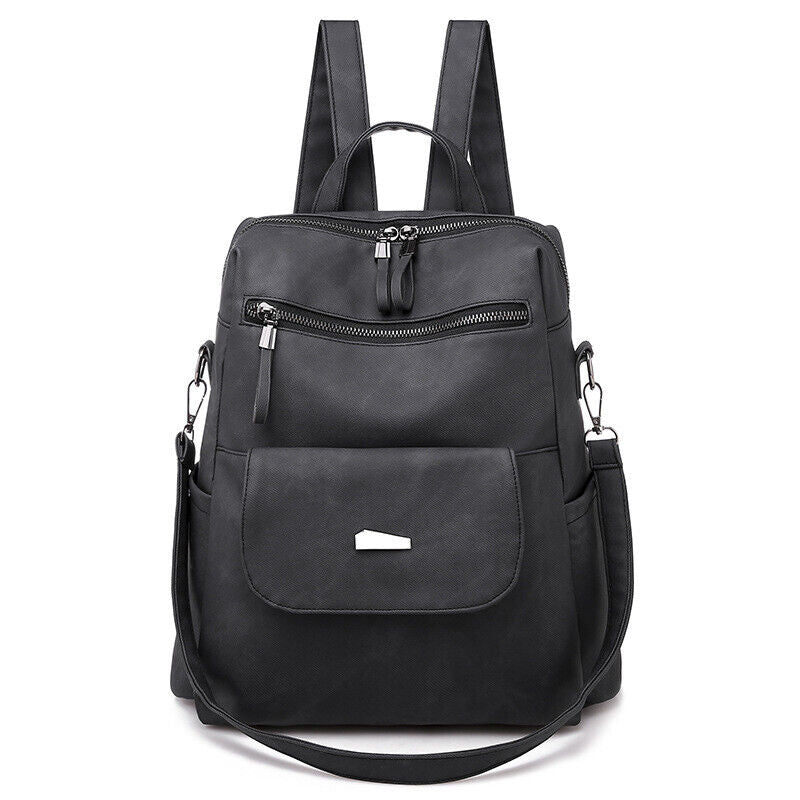 Women's Backpack Fashion Leather Large Multi-pocket Travel Rucksack Shoulder Bag