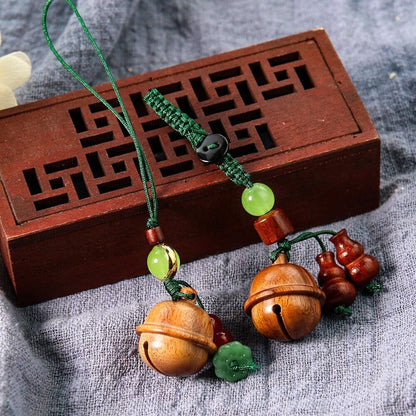 Natural Wooden Bell Unscrewable Diffuser Aromatherapy Storage Bottle Gourd Bead