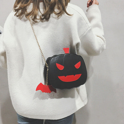 Women Pumpkin Handbag Halloween Candy Bag Little Devil Shoulder Messenger Bag