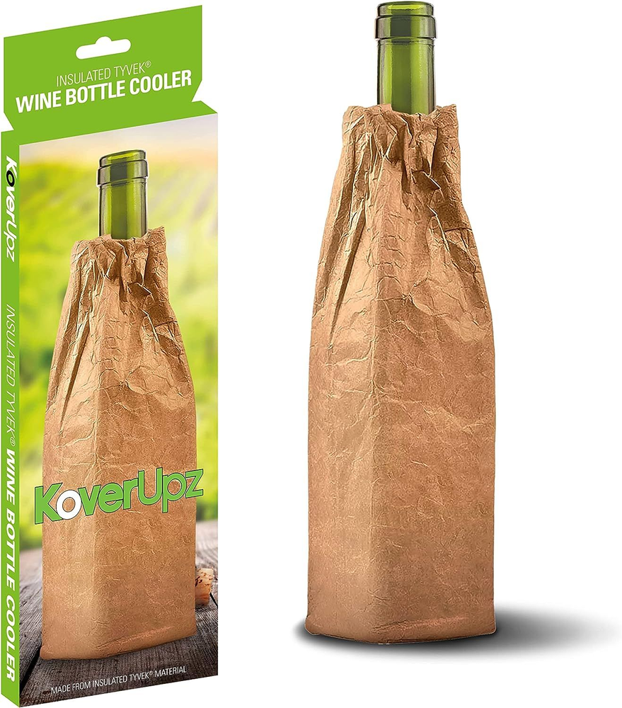 KoverUpz TYVEK BROWN BAG ARTWORK INSULATED WINE BOTTLE & 40oz COOLER SLEEVE...