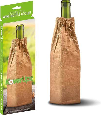 KoverUpz TYVEK BROWN BAG ARTWORK INSULATED WINE BOTTLE & 40oz COOLER SLEEVE...