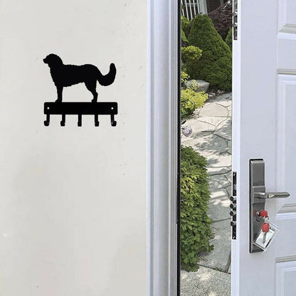 Goldendoodle Dog Key Hooks Wall Mounted Hook Up Keychain Holder Artwork