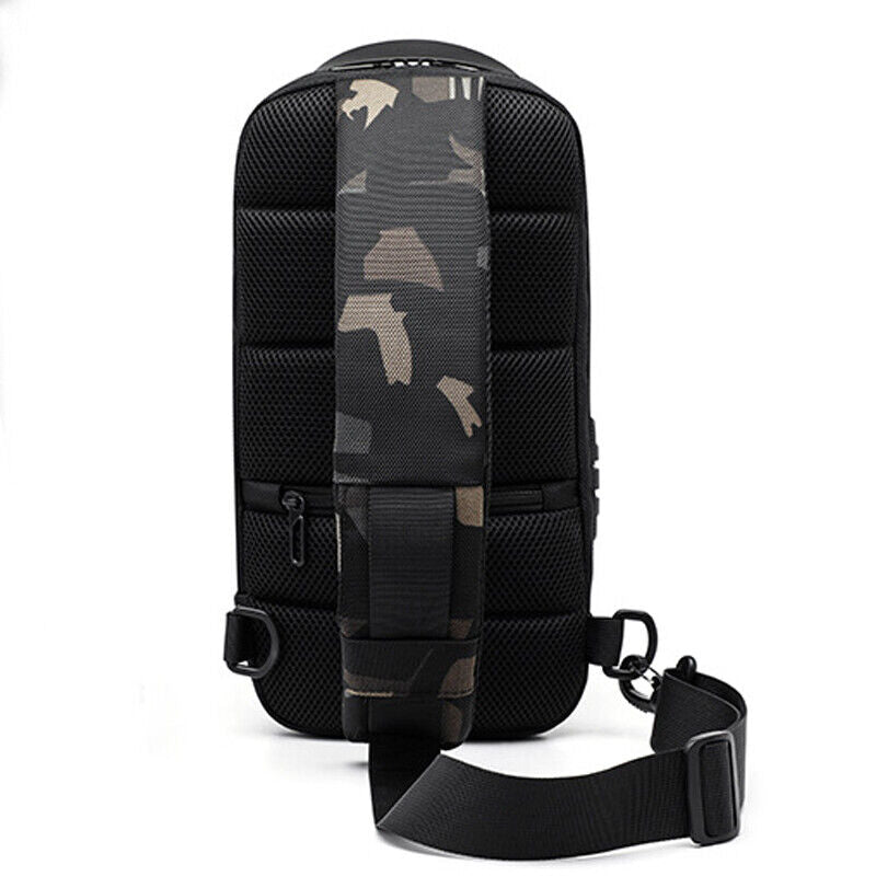 Men's Sling Backpack Oxford cloth Waterproof&Anti-theft Crossbody Bag Camouflage