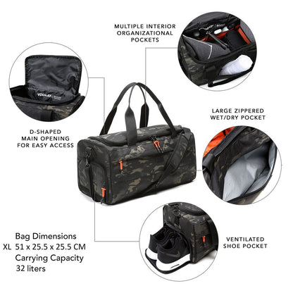 Vooray 32L Boost XL Duffel Bag – Athletic Weekender Abstract Camo-XL