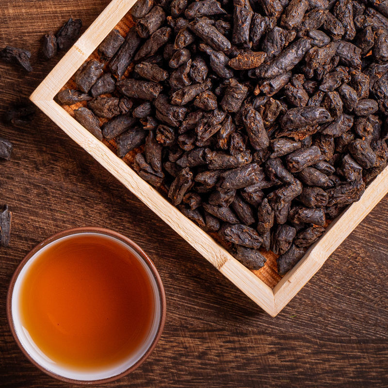 Original Flavored Tea Fossil Yunnan Aged Tree Tea Crushed Silver Pu'er Ripe Tea