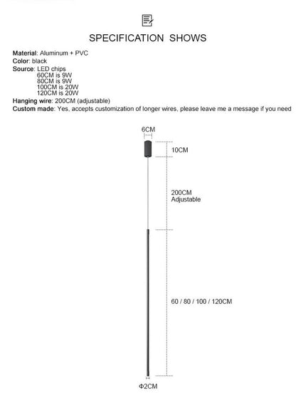 Cord Pendant Light Fixtures Modern LED Dining Bedroom Decor Bedside Hanging Lamp