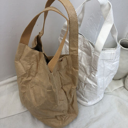 2023 Kraft Paper Women Shoulder Bags Paper Lady Handbags Crossbody Bag Female