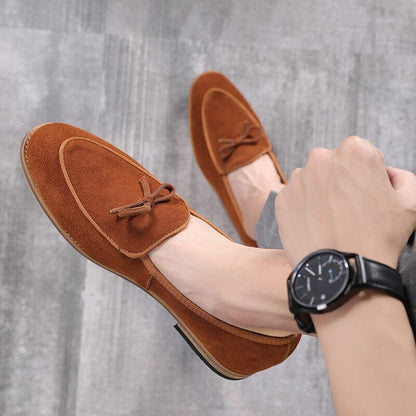 Men Gentlemen Loafers Faux Suede Low Heel Business Wedding Party Dress Shoes