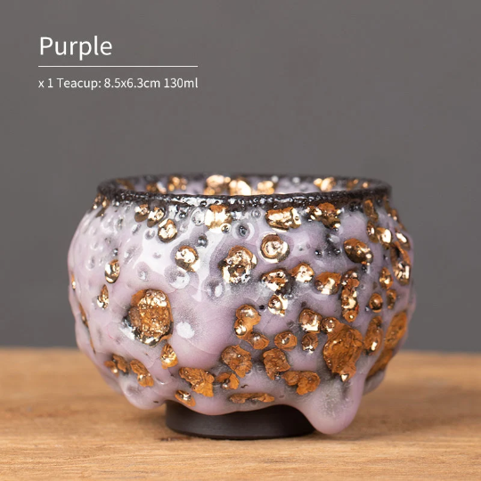 Unique Glazed Ceramic Teacup Shinoyaki Teacup 130ml -