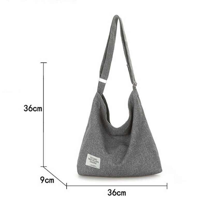 Womens Hobo Large Canvas Shoulder Bag Messenger Bag Travel Handbag Tote Bag