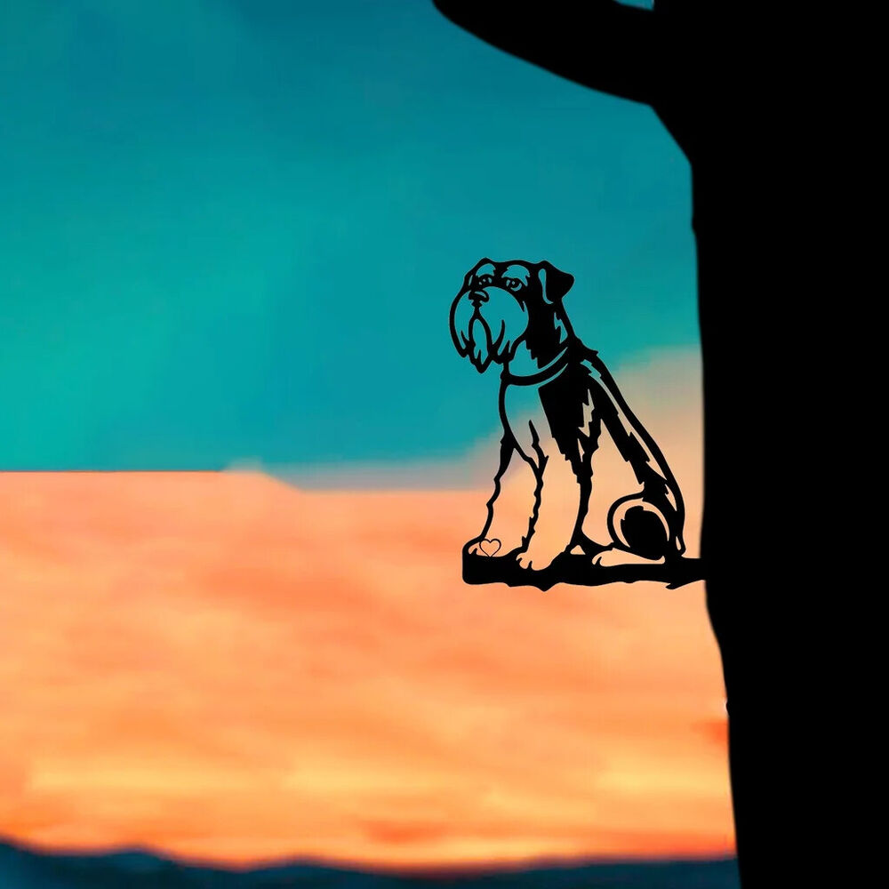 Bearded Dog On A Tree Branch Wall Decor Vinyl Decal Graphic Trunk Stake
