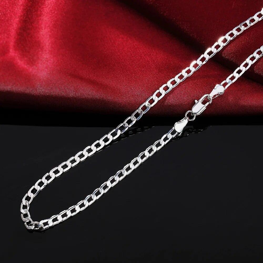 New Sterling Silver Thick Solid 925 Italy Men's Figaro Chain Necklace Bracelet
