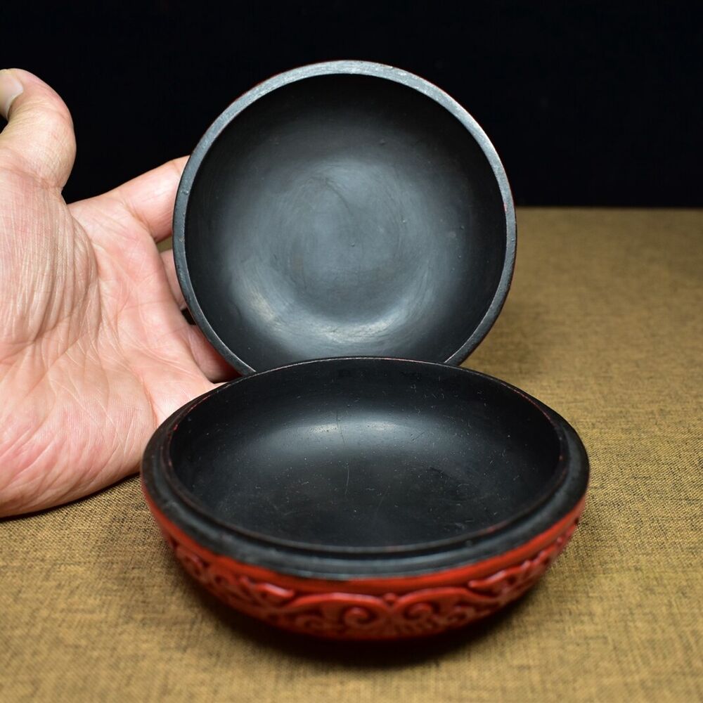 chinese lacquerware box Japan lacquerwork lacquer jewelry carved Phoenix statue