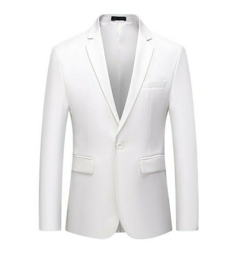 Men's Blazer Jacket One Button Slim Fit Business Long sleeve Casual Coat New @