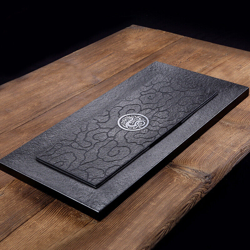 dragon design tea tray black stone heavy multi size serving tray for tea set new