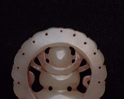 Chinese Natural Hetian Jade Carving Kuan Yin Statue Lucky Jade Pendant Amulets