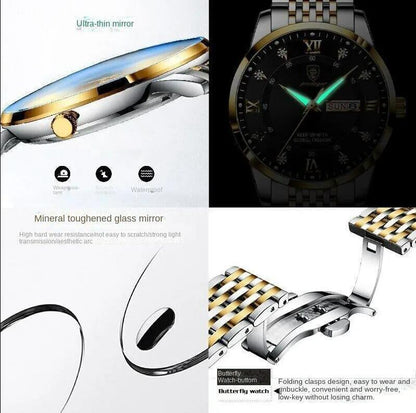 Men's Watch Wrist Watches New Waterproof Man Luxury Stainless Steel Luminous Day