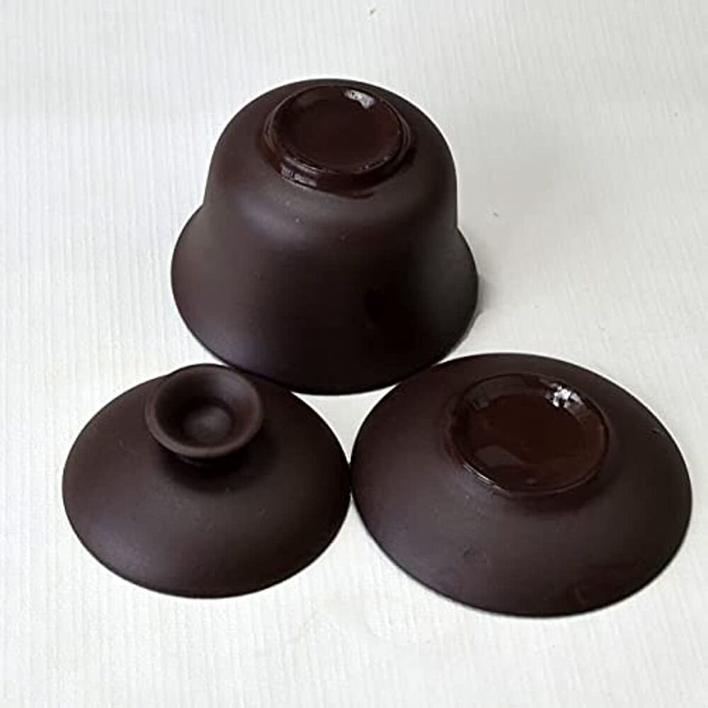 Gaiwan 150ml Yixing Brown Teacup 5oz Tureen Tray Cup Tea Lid Bowl Saucer (Brown)