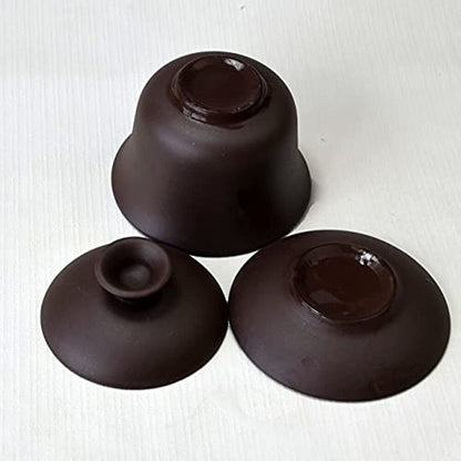 Gaiwan 150ml Yixing Brown Teacup 5oz Tureen Tray Cup Tea Lid Bowl Saucer (Brown)