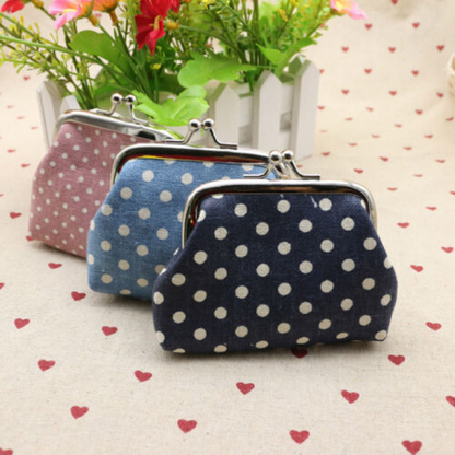 Women Mini Purse Card Coin Bag Dot Design Wallet Lady Kids Fashion Cute Hand Bag