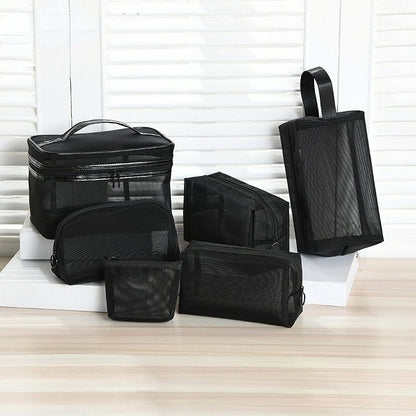 Mesh Transparent Makeup Bag Travel Cosmetic Bag Organizer Case Wash Toiletry Bag
