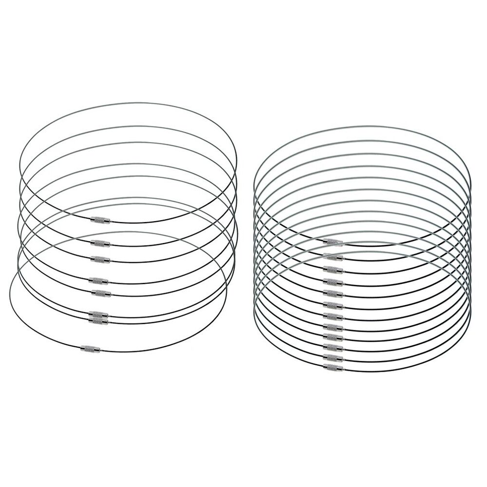 Jewelry Making Cord 20Pcs Stainless Steel Choker Wire DIY Necklaces Collars 46cm