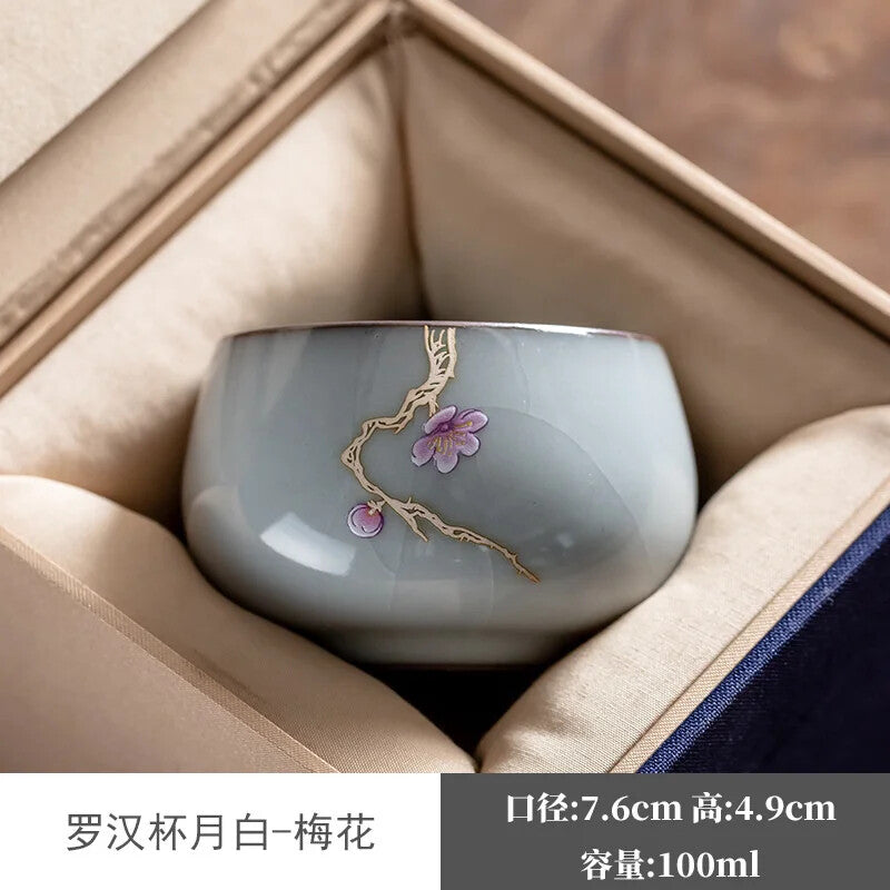 Guan Kiln Iron Tire Ceramic Tea Cup Cup TeaCups Gracked Glaze Split Ice Tea Gift