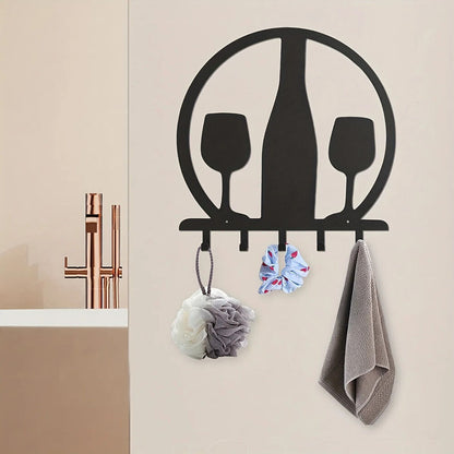 Metal Silhouette Key Hooks Living Room Wall Decor Wall-mounted Hooks Key Holder