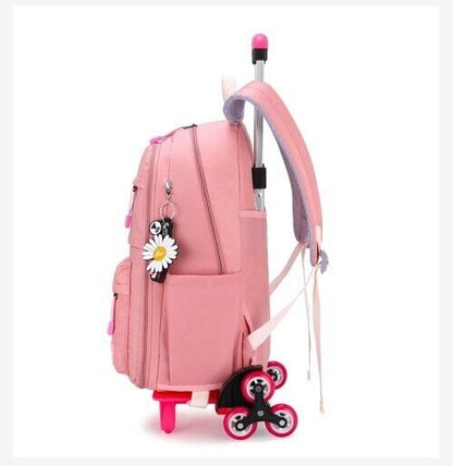 School Bag Child Wheels Primary Student Backpack Travel Bagpack Girls Schoolbags