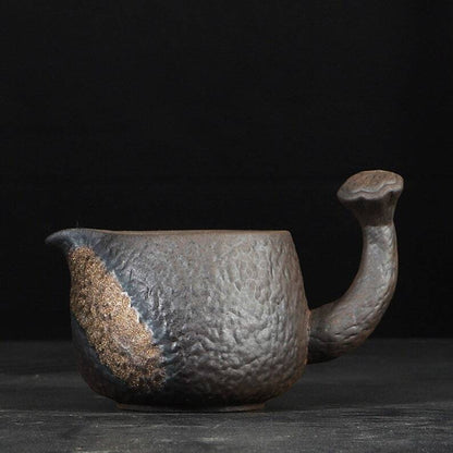 Coarse Ceramic Tea Pitchers Wooden Handle Accessories