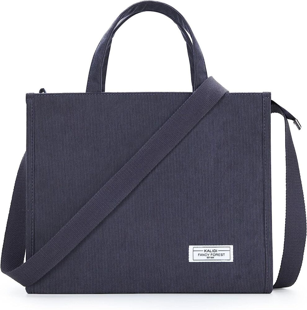 KALIDI Tote Bag for Women Corduroy Crossbody Bag Casual Zipper Tote Fashion Shou