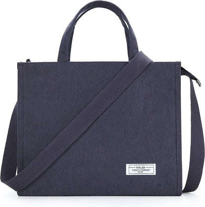 KALIDI Tote Bag for Women Corduroy Crossbody Bag Casual Zipper Tote Fashion Shou