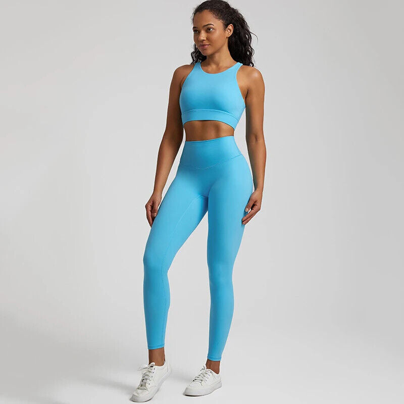 Yoga Set Women Gym Set Clothes 2pcs Running Suit Sports Leggings Pant Sportswear