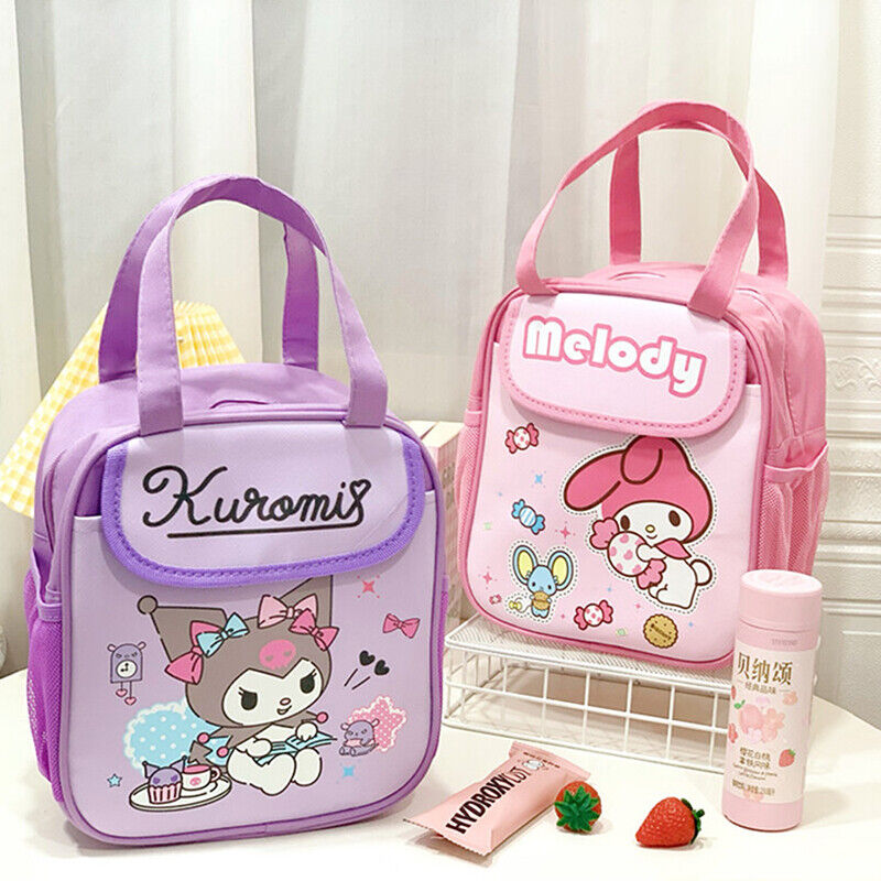 My Melody Cinnamoroll Kuromi Hello Kitty Lunch Bag Insulated Cooler Handbag Tote