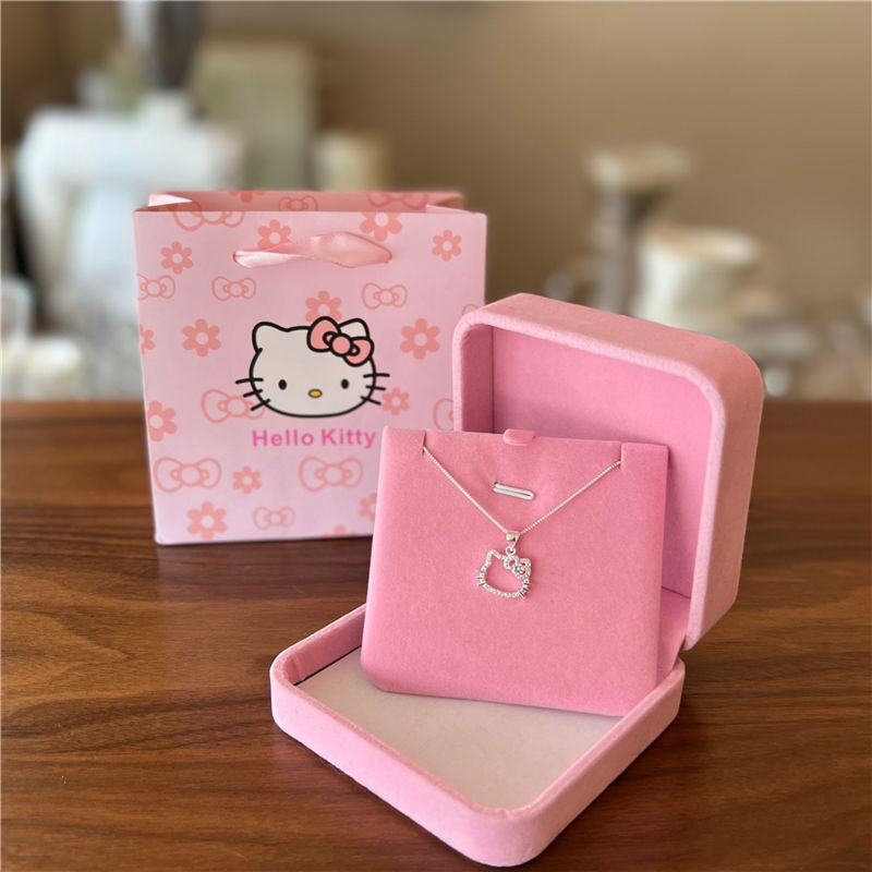 Hello Kitty Necklace | Sterling 925 Silver Sanrio Y2K Charm Necklace