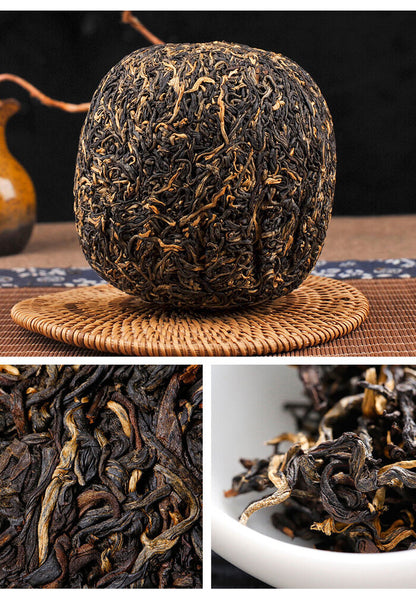 500g Dianhong Tea BING DAO Shi Zi Tou Gold Buds Top-grade Dian Hong Black Tea