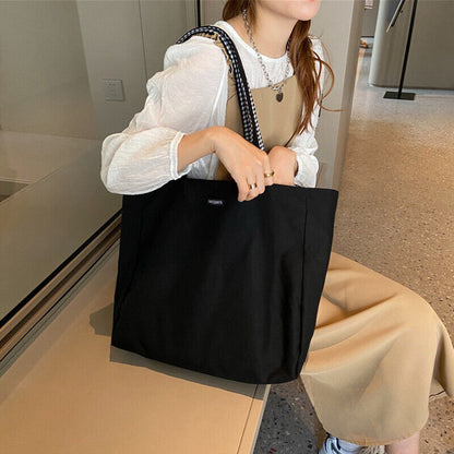 Canvas Bags Women Shoulder Totes Bag Handbags Girls Plaid Shopper Bags