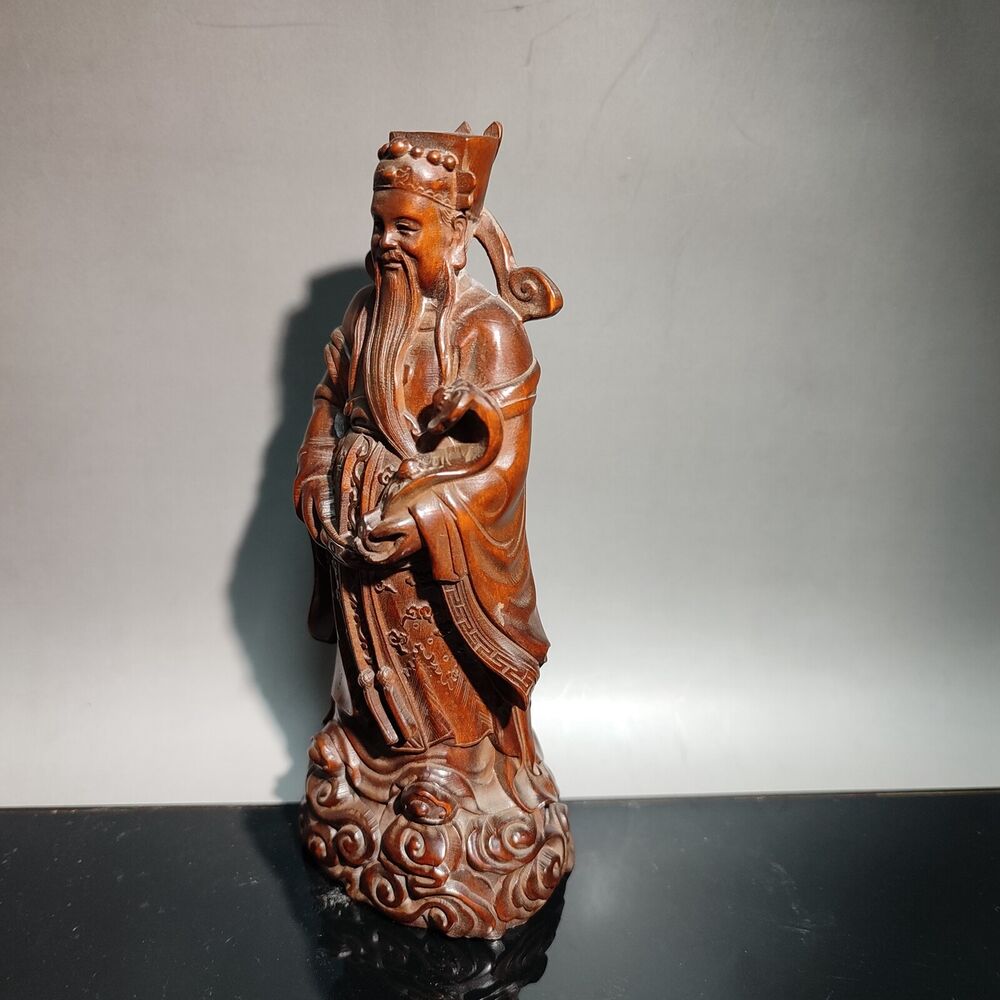 antique asian wood carving pop figurine room decor aesthetic Statues decorative