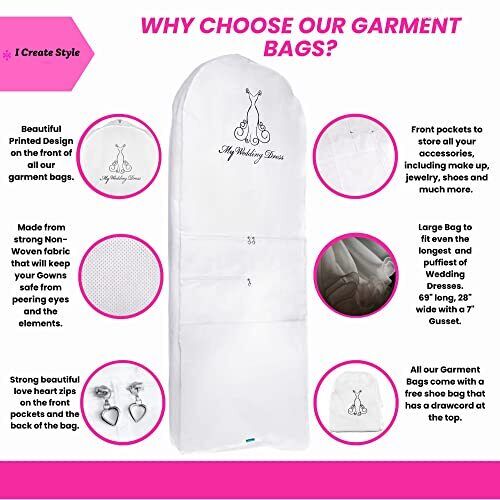 Garment Bag for Wedding Dress-Bridal Cover Your Long One_Size, White