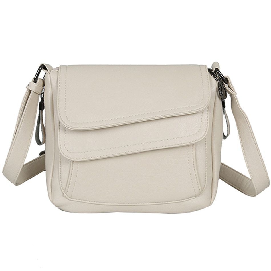 Genuine Leather Luxury Handbag Bag Summer White Purse Shoulder Messenger Bag 1PC
