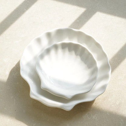 Watercolor Palette Ceramic Oil Painting White Porcelain Shell Color Mixing Plate