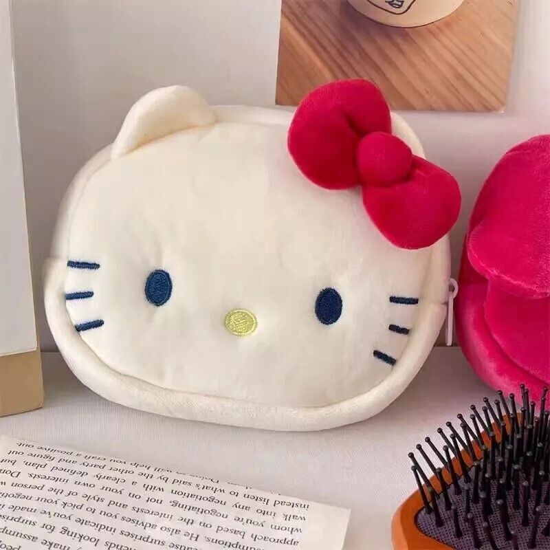 HelloKitty Plush Makeup Bag Zero Wallet Cartoon Cute Girl Storage Bag