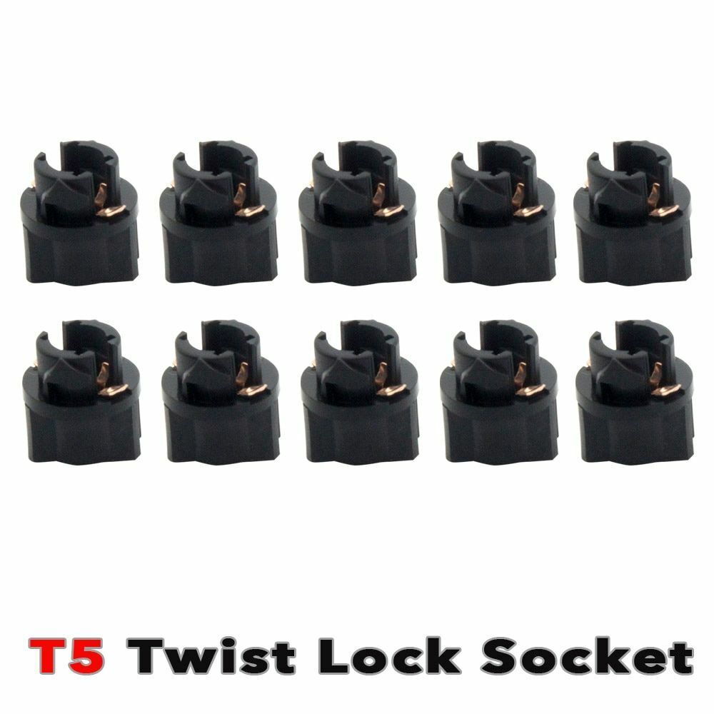 Car T5 LED Twist Bulb Socket 10x PC74 Instrument Panel Cluster Replacement Lamp