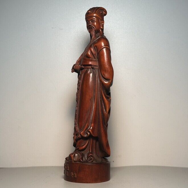 Chinese Boxwood Carved Figure Statue Ornaments Wooden Figurine Artwork Collector