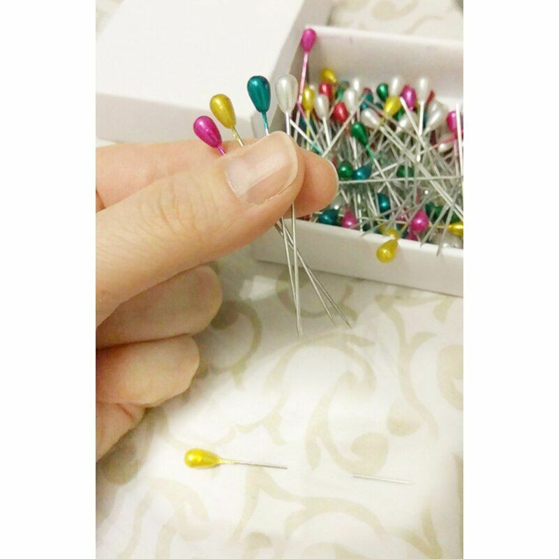 100Pcs/Lot Extra Long Pearl Head Pin 55mm Plastic Metal Sewing Corsage Push Pins