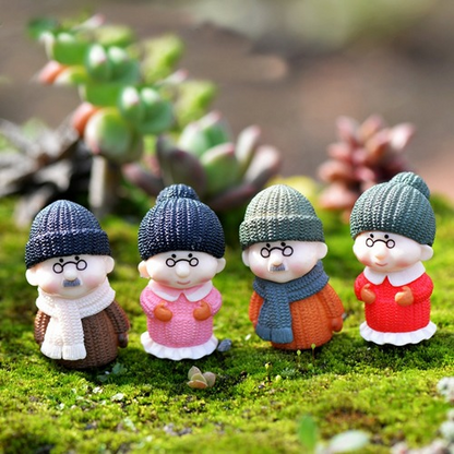 4PCS Resin Crafts Ornament Miniature Figurine Plant Pot Fairy Garden Decor